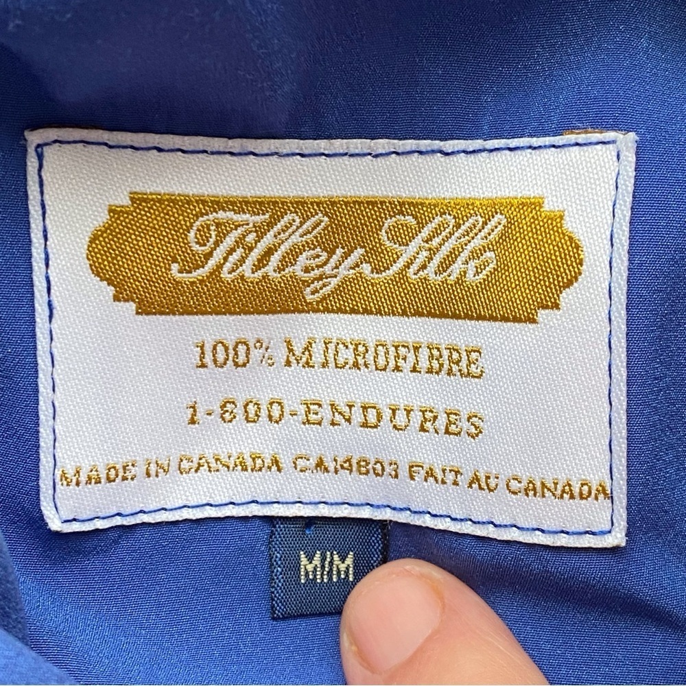 Vintage Tilley Silks Microfibre Button Down Blouse Woman Medium Blue Dopamine - Picture 7 of 14